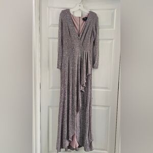 Elegant Silver/Lavender Evening Gown - Betsy Adam